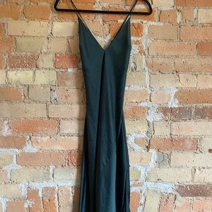 Wilfred Only Slip Slit Cocktail Dress - Forest Green XS